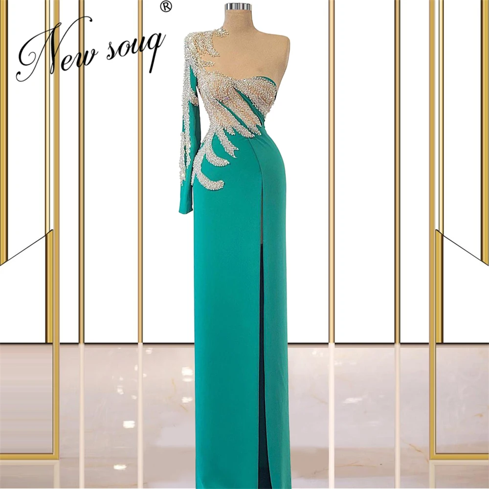 

Shiny Fabric Prom Gowns Middle East Mermaid Celebrity Dress For Women Robe De Soiree Dubai Couture Arabic Formal Evening Dresses