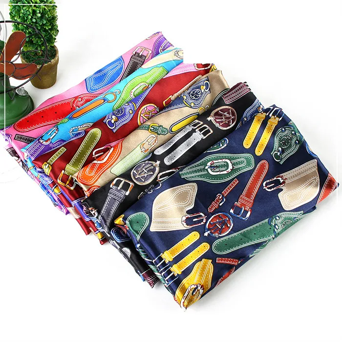 150 см атласная ткань печать Модная одежда сумки ручной работы diy Ткань шарфы шарф