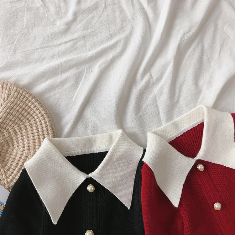 Осеннее трикотажное плиссированное платье с длинными рукавами для девочек