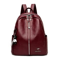 women leather backpack large female shoulder bag large capacity simple style casual rucksacks mochila travel schoolbag