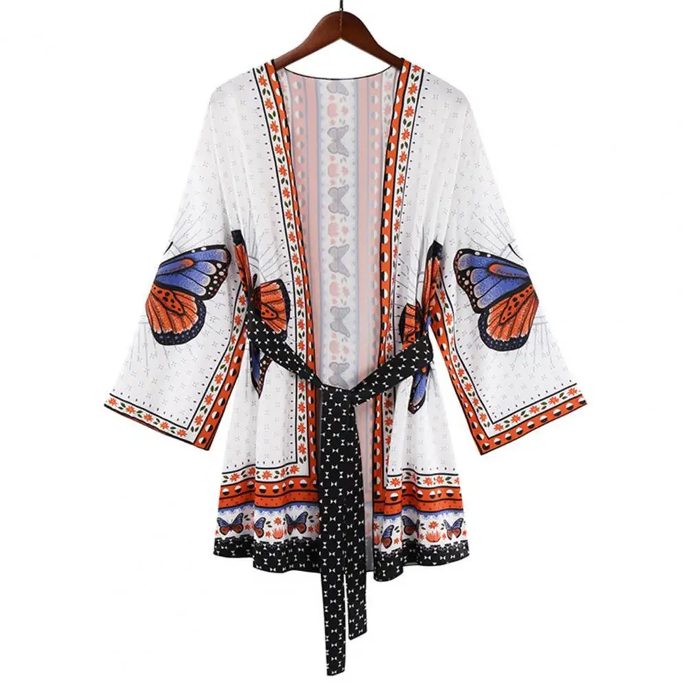 

Женское платье-мини в этническом стиле, летнее дышащее платье с длинным рукавом и глубоким V-образным вырезом