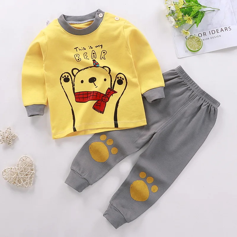 2Pcs/set New Autumn Cotton Baby Boy Clothes For Newborn Clothing Suit Set Costumes Underwear 0-3 Year |