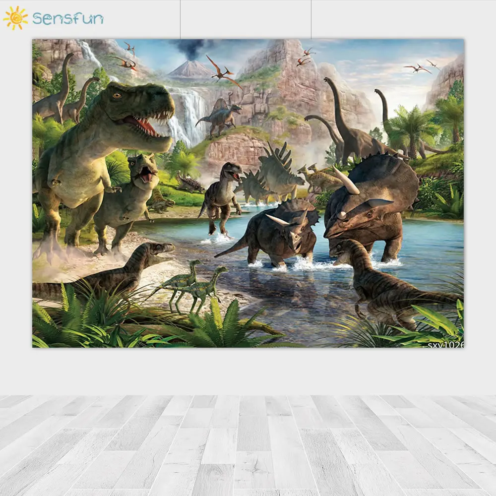 Sensfun 5x7FT виниловые вечерние фотофоны с динозаврами Тематический Парк Юрского периода для фотостудии