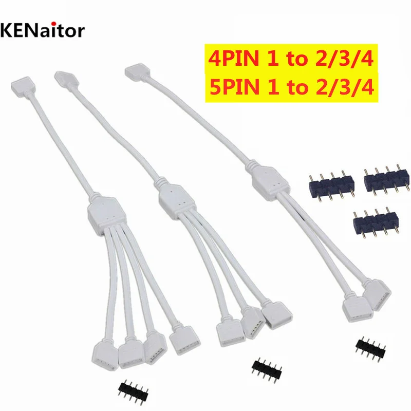 4Pin 5Pin RGB разделитель RGBW разъем отклонения в размерах на 1 2 3 4 женскому удлинитель