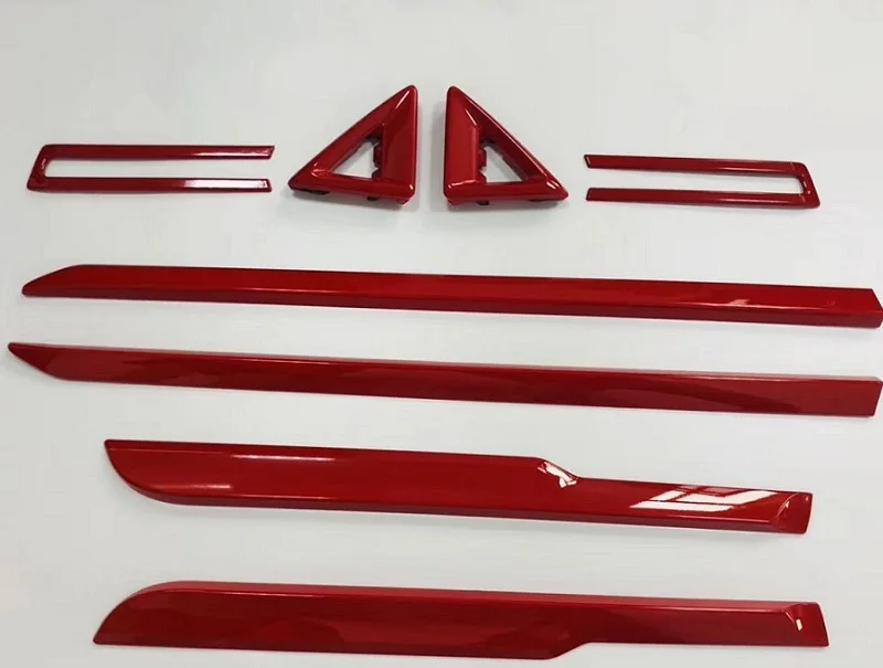 WHOLE SETS RED Внешние Авто накладки для автомобиля Стайлинг передняя решетка крышка дверная пластина подходит для hilux revo- автомобильные аксессуары для пикапа - Цвет: WHOLE SETS RED