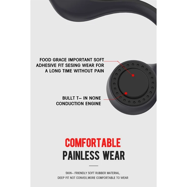

Bluetooth Headphones Bone Conduction Bluetooth 5.0 Chip Headset Waterproof Sweatproof 6-8 Hours Battery Life
