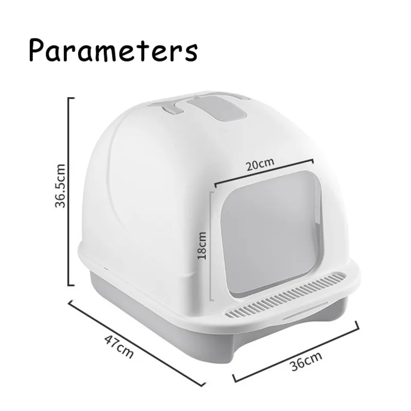 

Cat Bedpan Cat Litter Box Fully Enclosed Deodorant Pet Toilet with Shovel High Capacity Cat Litter Tray Cat Litter Basin