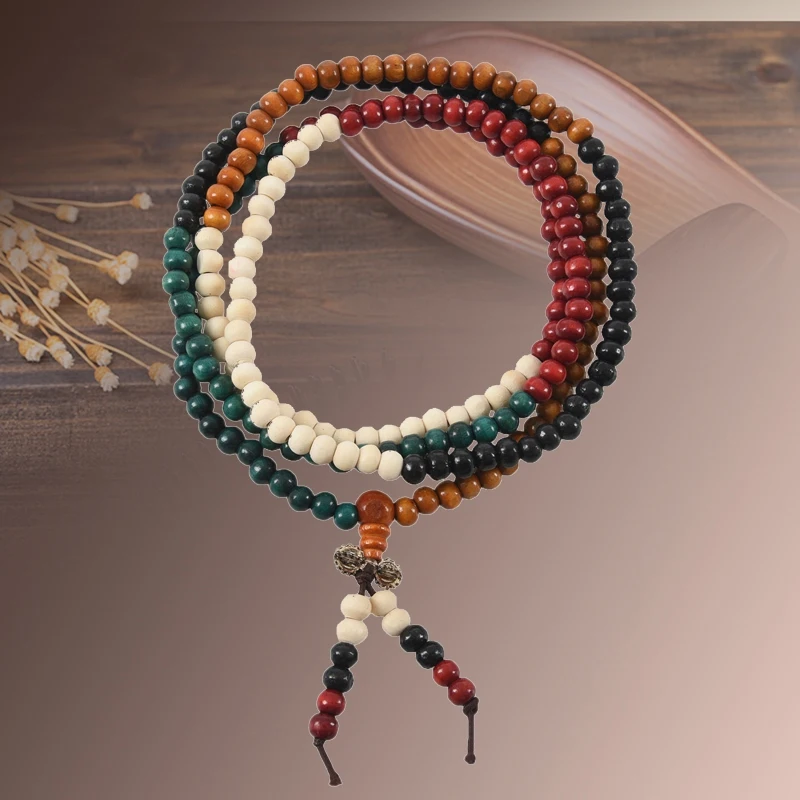 6 мм разноцветные тибетские бусины 216 шт. буддийский браслет ожерелье | Украшения