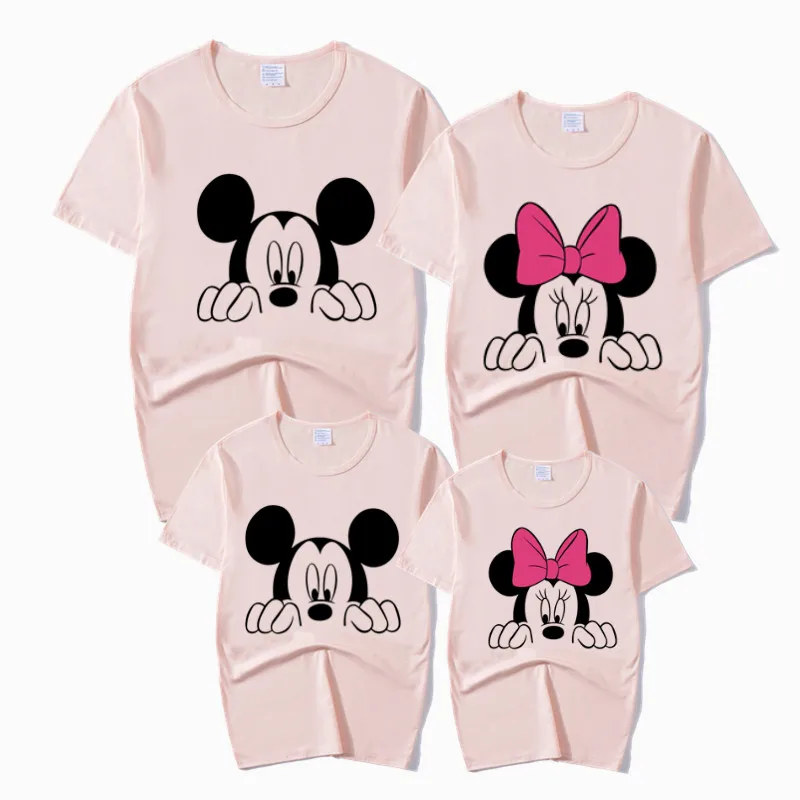 Одинаковые комплекты для всей семьи с забавным принтом мыши футболка мама папа