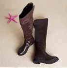 Женские аниме косплей атака на искусственную кожу Эрена джагера сапоги до бедра Mikasa Ackerman коричневые курчавые сапоги для мужчин