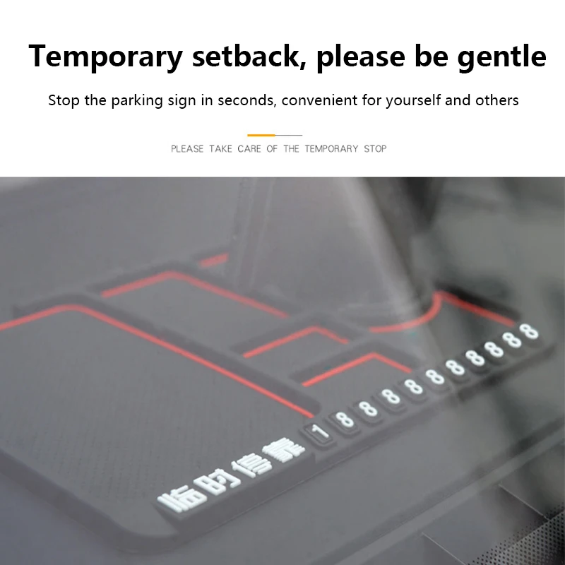 

Car Dashboard Non-slip Mat Pad Slip Resistance GPS Navigation Mount Multi-function Parking License Number Stand for Mobile Phone