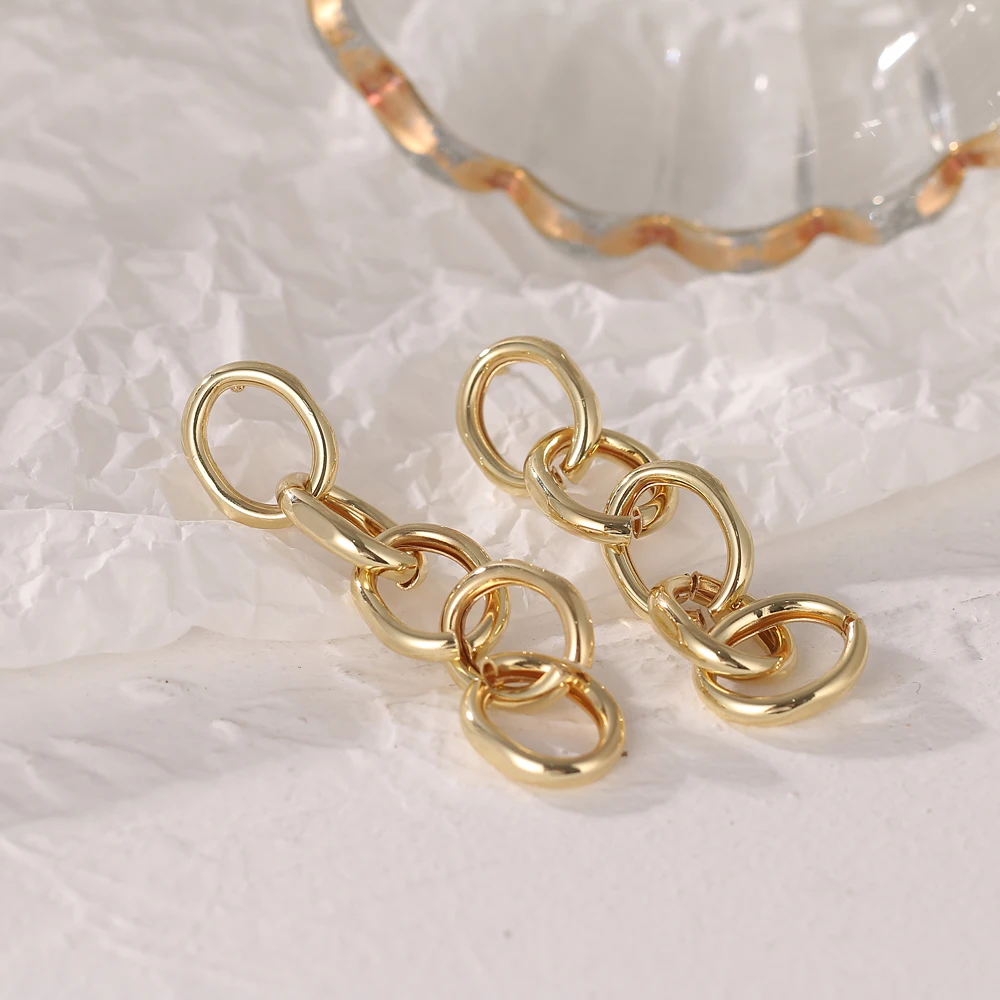

FNIO 2020 New Gold Color Earrings For Women Multiple Trendy Round Geometric Statement Earrings Fashion Party Jewelry Gift