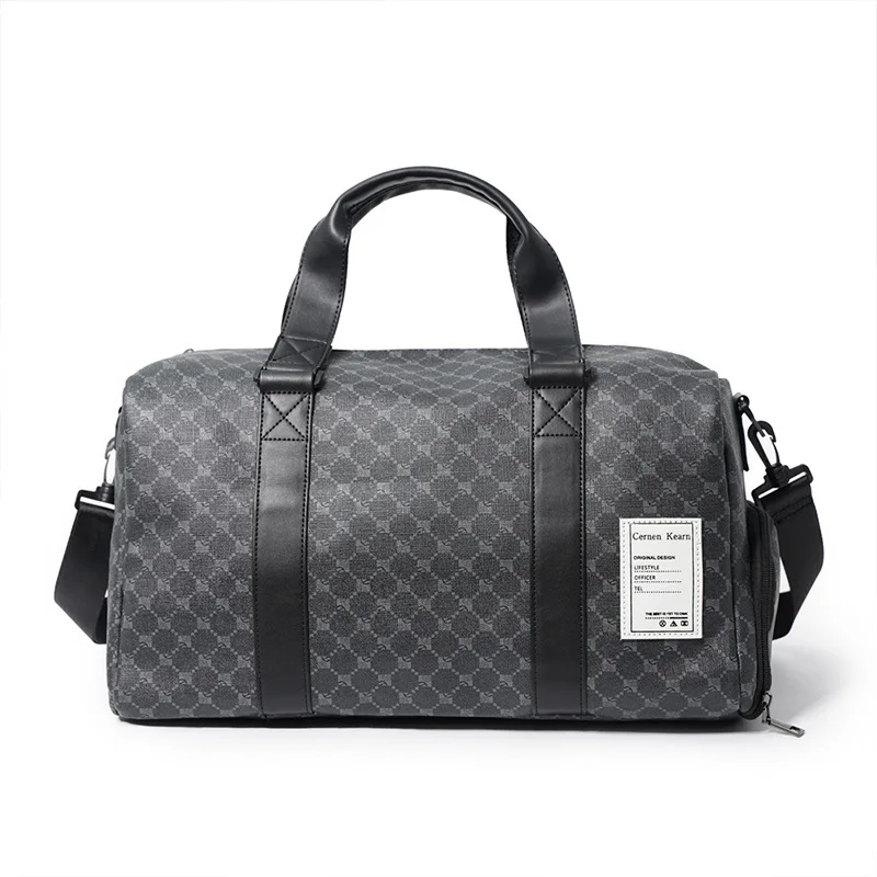 New Fashion Man Travel Duffel Bag Luxury Designer Plaid Leather Large Capacity Handbag Trip Boarding Organizer Pack Men Gym Bag