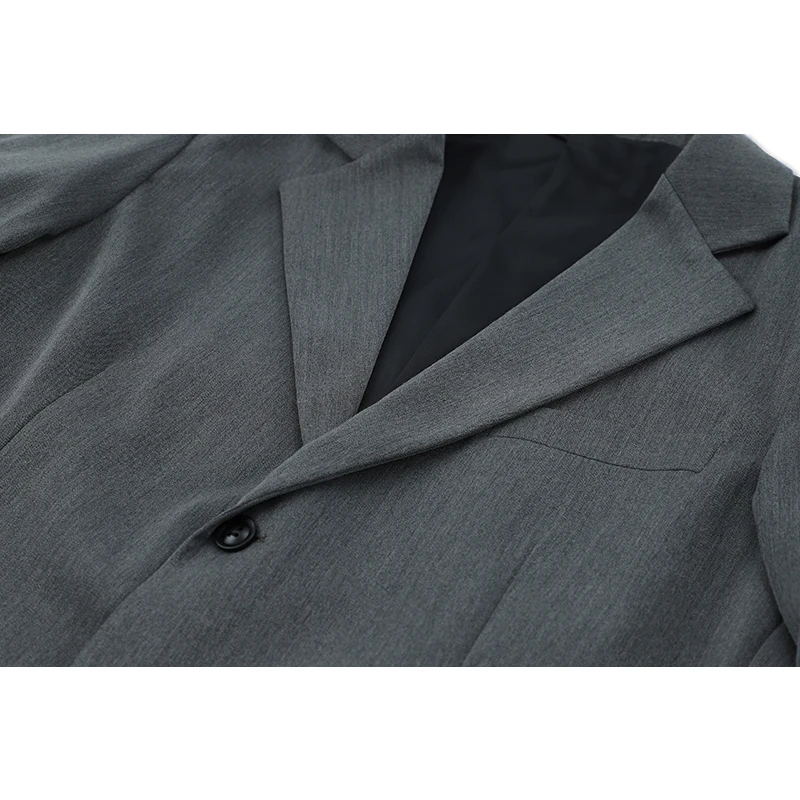 Женский блейзер с отложным воротником повседневный свободный однобортный жакет