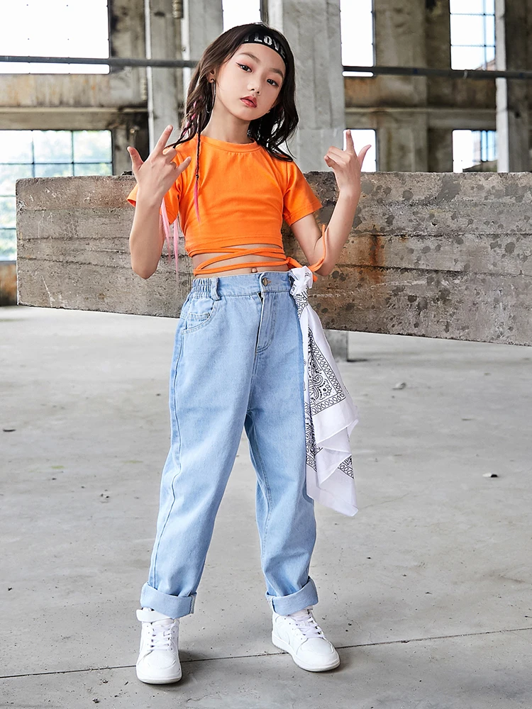 

Fashion Jazz Dance Costume Girls Hiphop Street Dance Rave Outfit Kids Cheerleader Performance Clothing Child Stage Wear