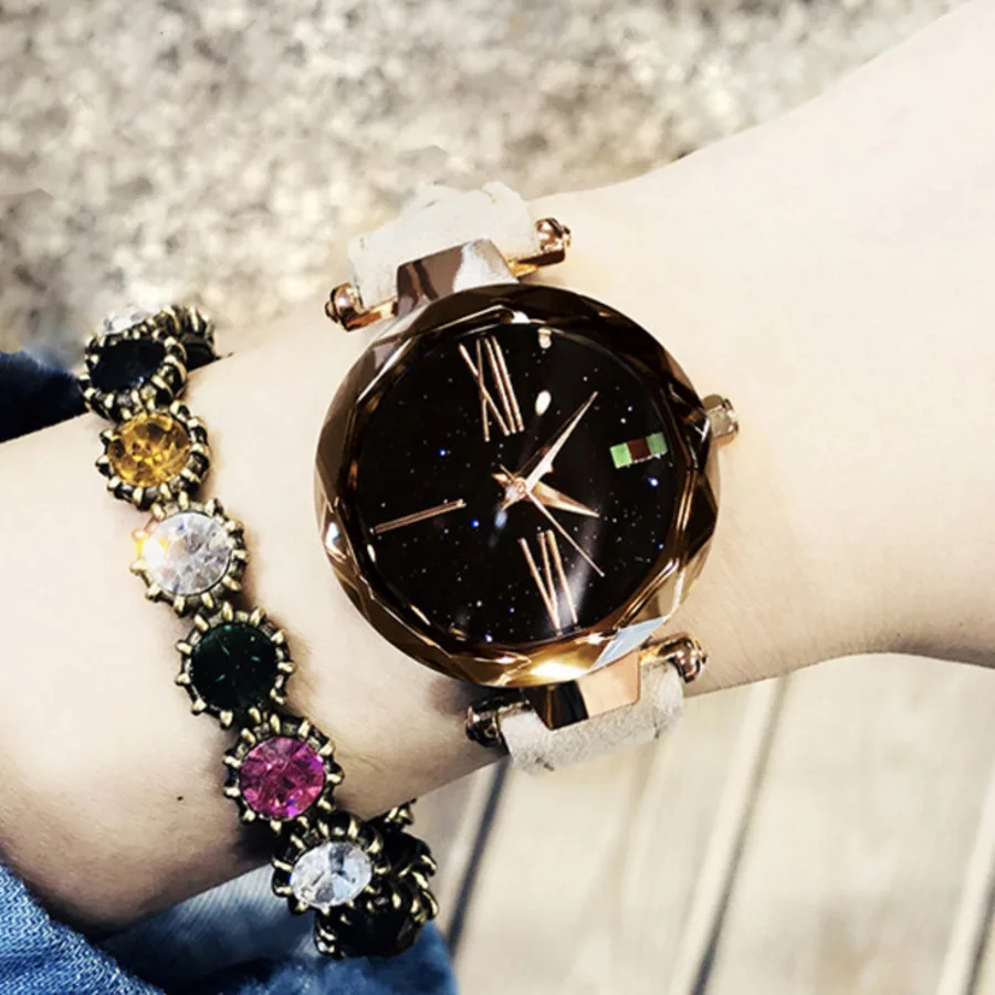 Новые модные брендовые розовые золотые кожаные женские наручные часы