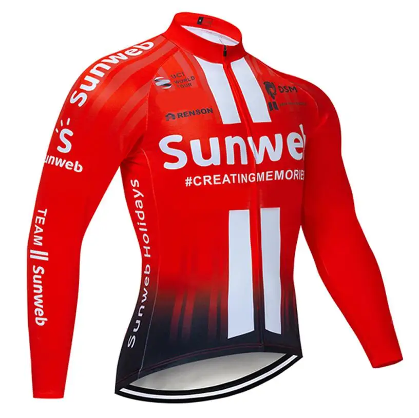 Красный Зима команда sunweb Велоспорт Джерси 20D Pad велосипед брюки костюм Ropa Ciclismo термальная флисовая велосипедная Одежда Майо брюки одежда - Цвет: Красный