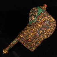 17tibet temple natural conch mosaic bronze gem outline in gold eight treasures dragon statue law conch town house exorcism