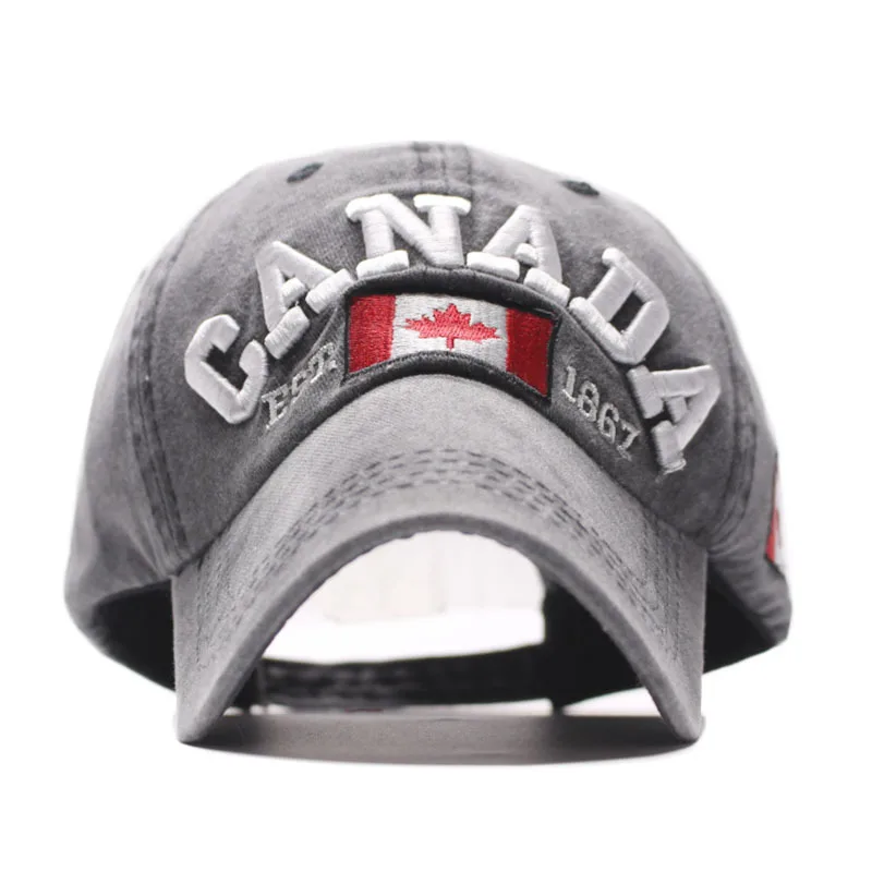 Spring Autumn Baseball Cap Hip Hop Creative Canadian Flag Alphabet Embroidery Wild Caps Solid Color Men's Outdoor Casual Hat