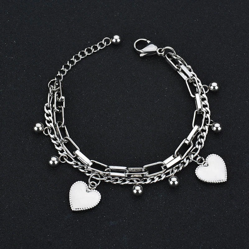 

New Ladies Bracelet Bracelet Stainless Steel Bracelet Female Girlfriend Couple Gift Love Heart Bracelet
