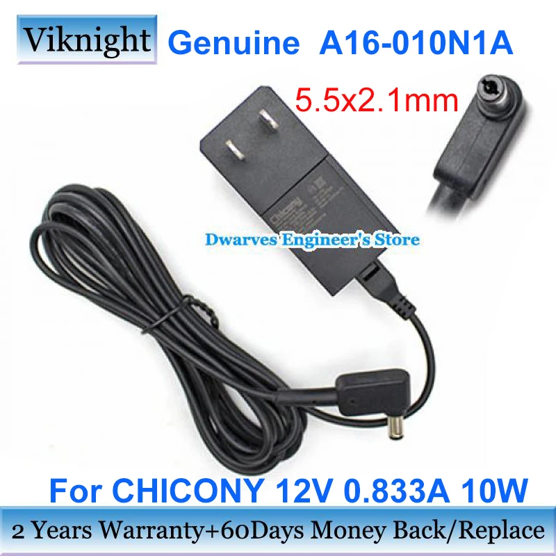 Оригинальный телефон CHICONY A16-010N1A 12V 0.833A 10W AC адаптер питания US Plug A010R006L 5 5x2 мм |