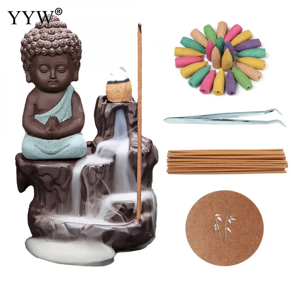 

Purple Clay Backflow Incense Burner Lovely Child Shape Incense Burner Incense Sticks Holder Incense For Home And Office Decora