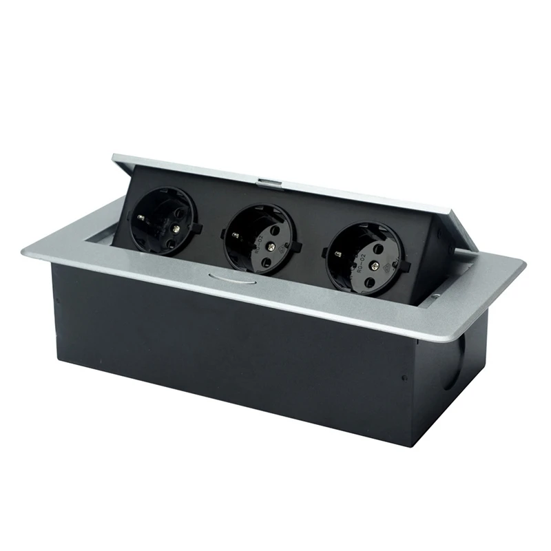 

Desktop Power Supply Invisible Electrical Socket with Three European Plug for Home Office EU Plug