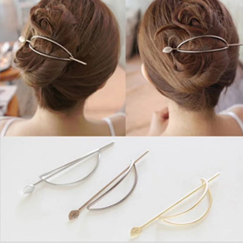 

1 шт. Новые корейские модные аксессуары для волос, простые Овальные Полые заколки для волос с листьями дерева, темпераментные Модные металли...