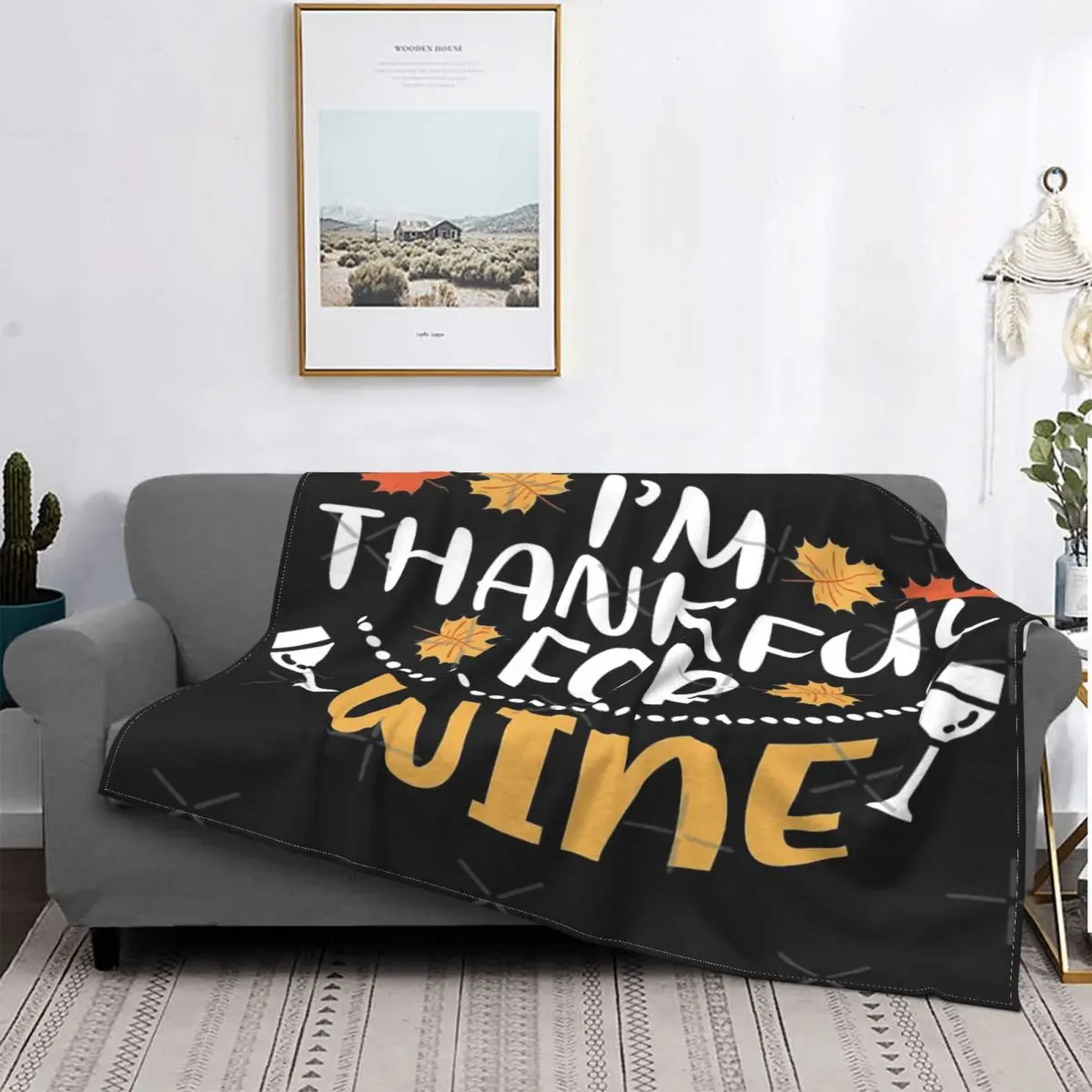 

I'M Thankful For Wine-Manta de Acción de Gracias, colcha a cuadros para cama, sofá, toalla de playa, Sudadera con capucha, manta