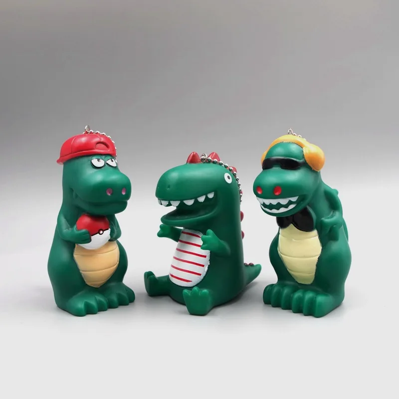 

New Cartoon Trend Dinosaur Elven Dragon Pinch Call Doll Key Chain Accessories Pendant Decompression Toy Gift Keychain Organizer