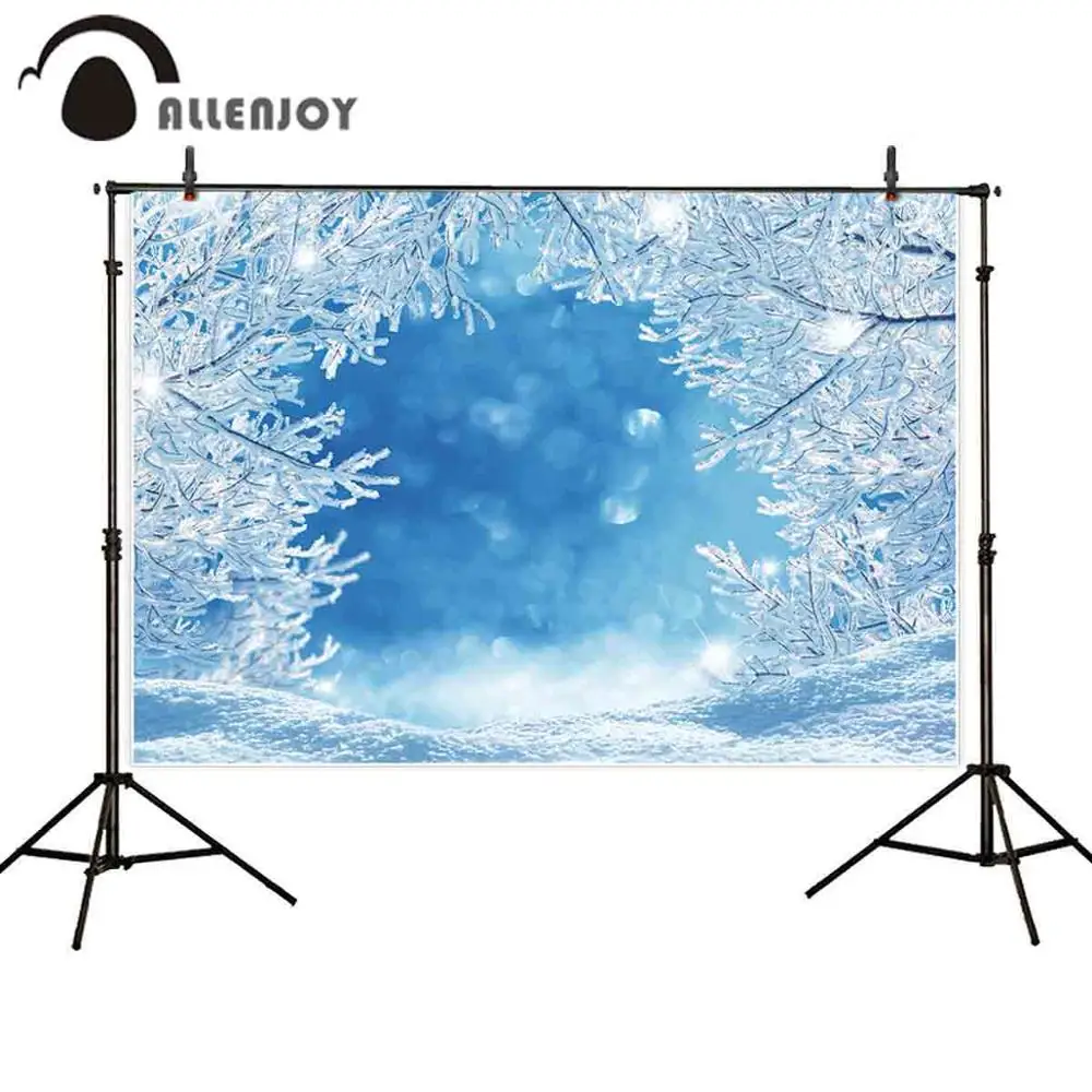 Allenjoy зимний замороженный фон для фотосъемки Детей Снежинка лес холодный лед