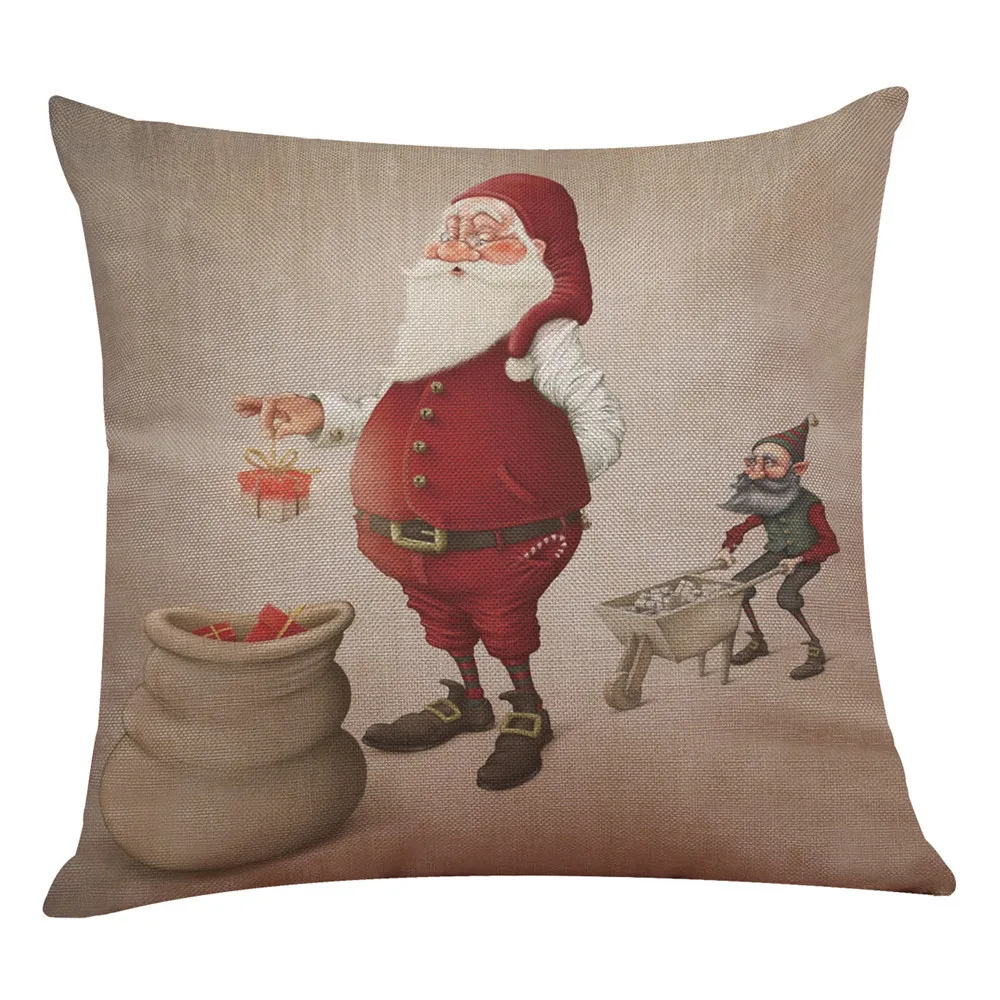 Рождественская подушка крышка Санты Рождественский принт белье рождественские