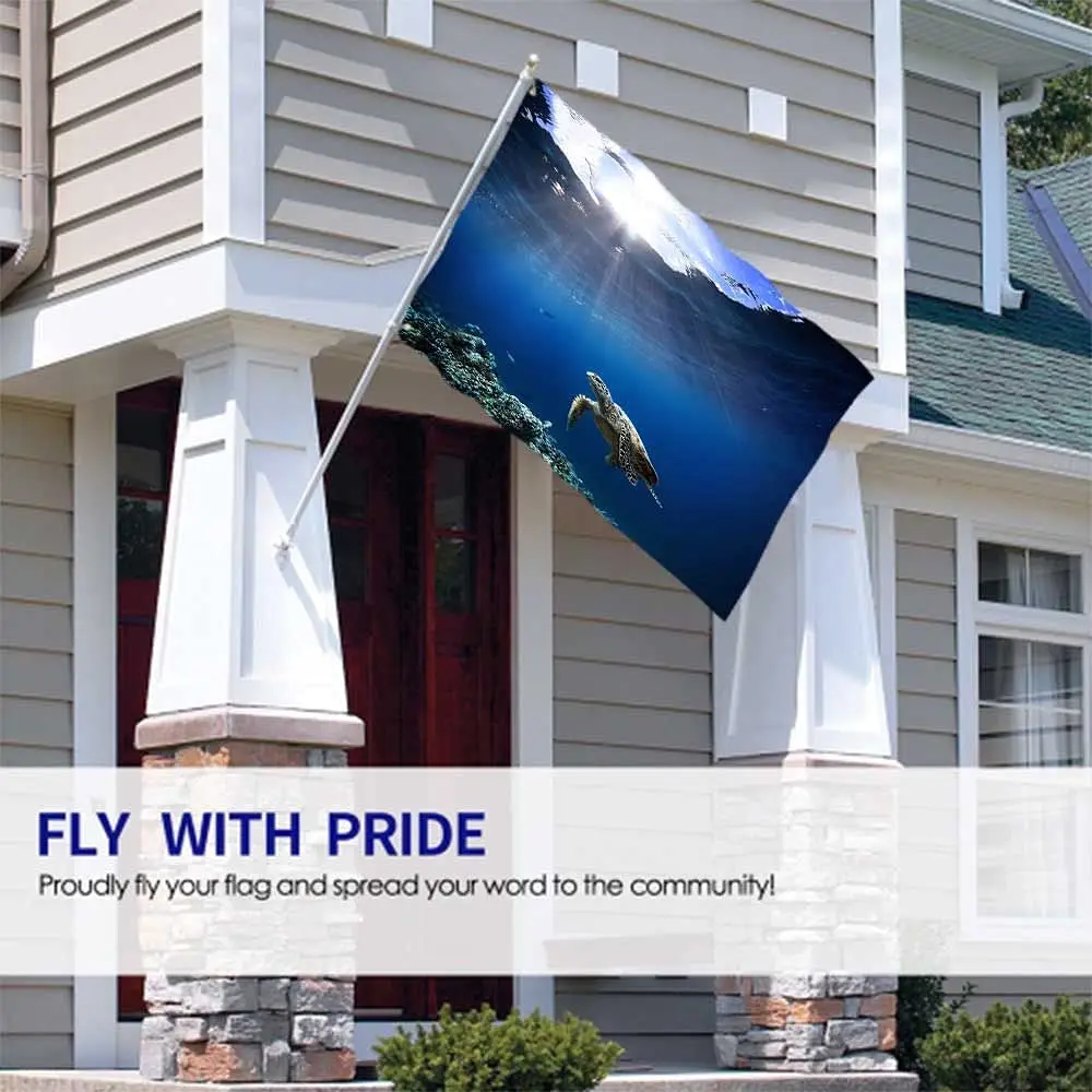 Морская черепаха флаг из полиэстера красивый естественный фоториф солнечный