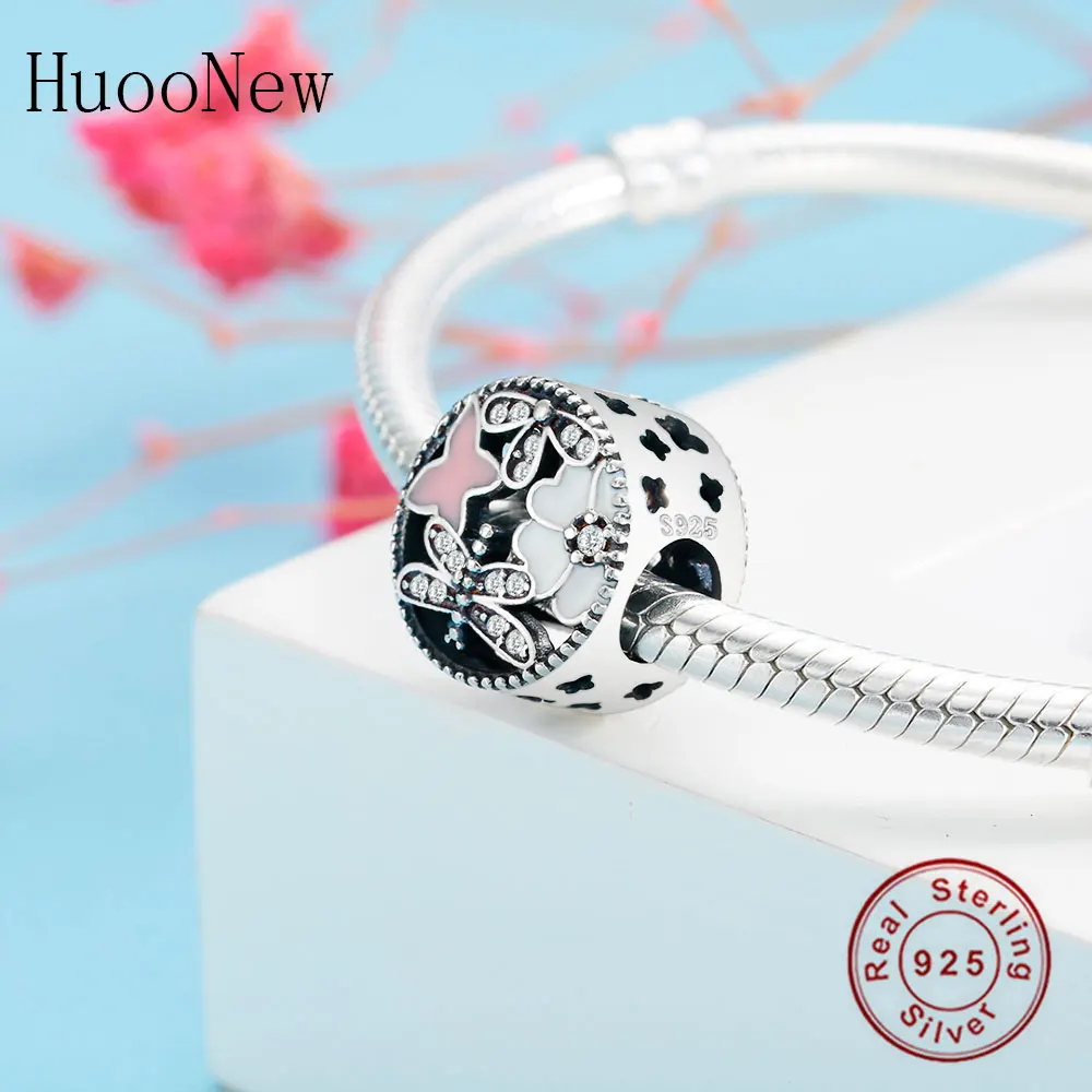 Лето 2019 розовый прозрачный CZ Бабочка Бисер-Стрекоза подходит для оригинальных