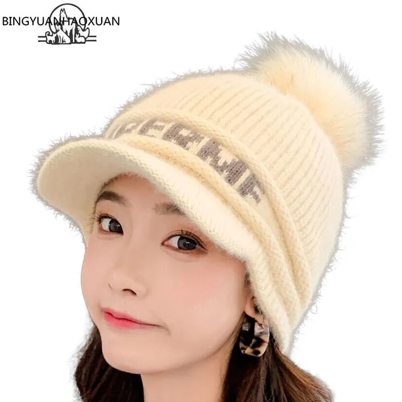 Зимняя женская флисовая шапка со змеиным мехом 2019 уличные вязаные бейсболки