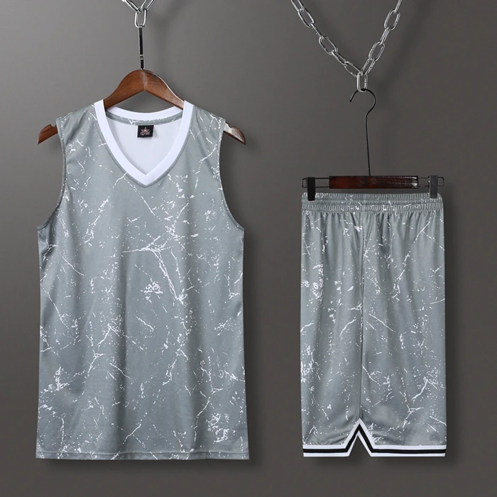 2079 gray set Мужской Женский Баскетбол Джерси спортивный комплект одежды форма баскетбол Джерси рубашки шорты набор костюм Индивидуальный принт - Цвет: 2079 gray set