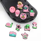 Новинка 1 шт. jibz розовая серия ПВХ обуви шармы смешные DIY мультфильм собака обуви аксессуары Подходит croc clog украшения дети девочки вечерние ринки подарки