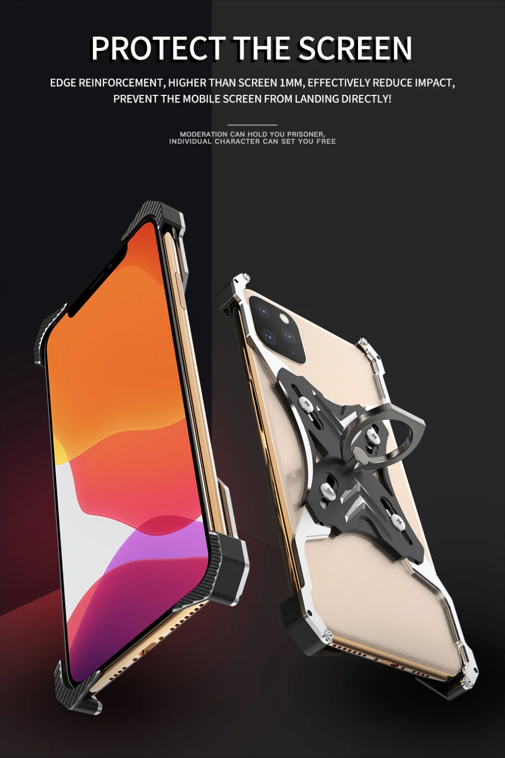 Алюминиевый металлический бампер чехол для iPhone 11 Pro XS MAX X XR жесткое крепление в виде кольца на палец Kickstand чехол для iPhone 11 Pro Max бампер