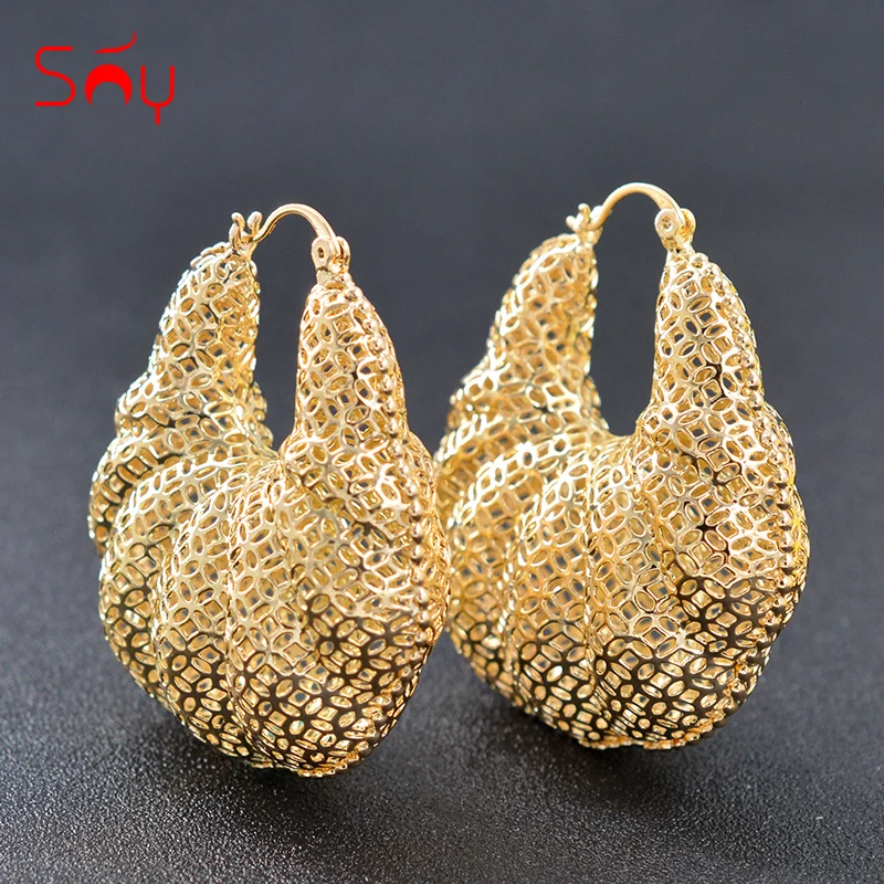 

Sunny Jewelry Copper Jewelry Findings Big Hoop Earrings For Women Flower Earrings For Party Wedding Gift Hot Selling Jewelry