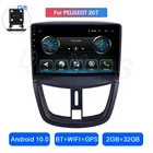 Автомагнитола с сенсорным экраном, четырехъядерным процессором, 2 ГБ + 32 ГБ памяти, мультимедийный плеер на платформе Android для Peugeot 207, GPS-навигация, автомобильная навигация