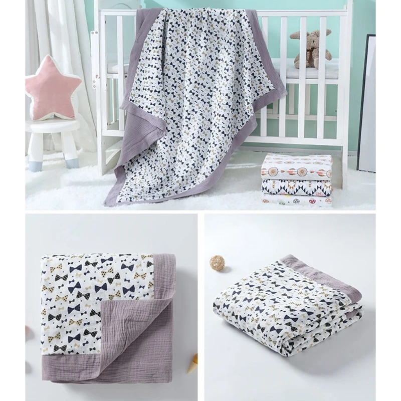 

120x120cm Baby Gauze Blanket Newborn Soft Six Layers Pure Cotton Swaddle Wrap Bedding Kids Bath Towel Infant Outdoor D0AF