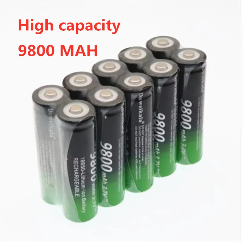2~ 20 шт 18650 аккумулятор 9800mAh литий-ионная аккумуляторная батарея литиевый наконечник батареи Bateria для фонарика факел камеры