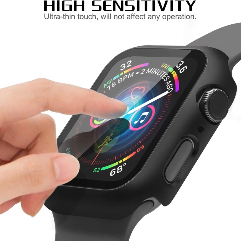 Полностью Защитное стекло для Apple Watch Series 5 4 3 2 1 матовый пластиковый чехол бампер