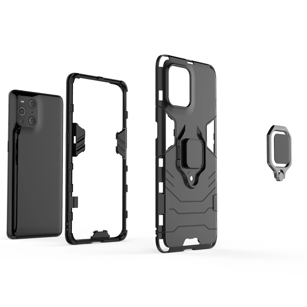 

UFlaxe Hard Case for OPPO Find X2 X3 Pro Neo Lite Car Mount Magnetic Bracket Ring Stand Shockproof Cover ZG