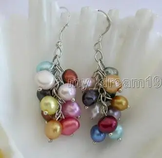 Модные Разноцветные серьги подвески в стиле барокко с пресноводным