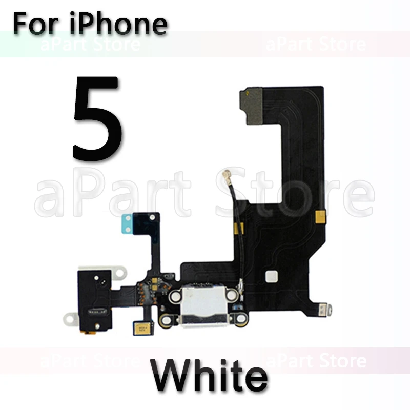 OEM USB порт зарядное устройство док-станция зарядный гибкий кабель для iPhone 5S, SE 5 6 6s плюс док-разъем с микрофоном Flex - Цвет: For iPhone 5 White