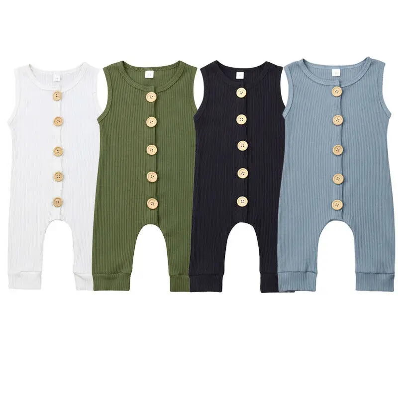 

Трикотажный Хлопковый комбинезон для новорожденных, без рукавов, на возраст 0-18 месяцев