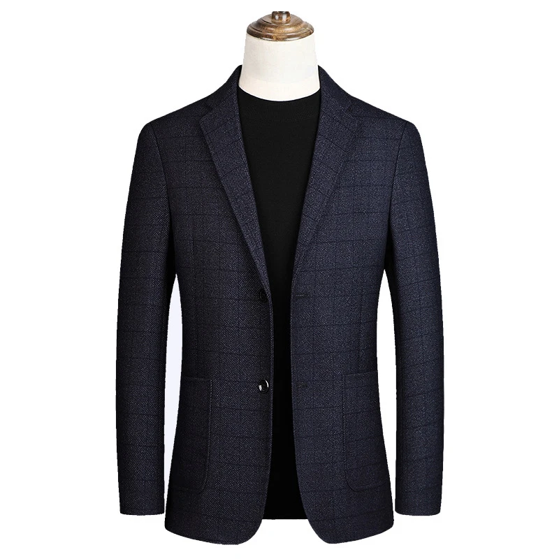 2020 новые куртки Для мужчин s блейзеры Бизнес Повседневное узкого кроя в полоску