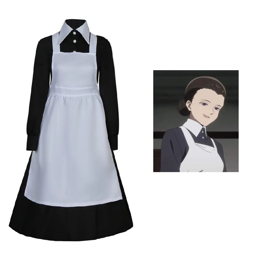 

The Promised Neverland Isabella Cosplay Costume Yakusoku no Neverland Krone Cosplay Maid Uniform Dress Cos Outfits