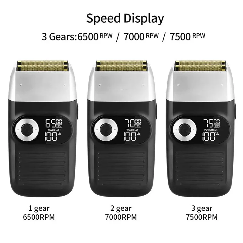 Kemei Машинка для стрижки волос Перезаряжаемый триммер бороды ЖК-дисплей